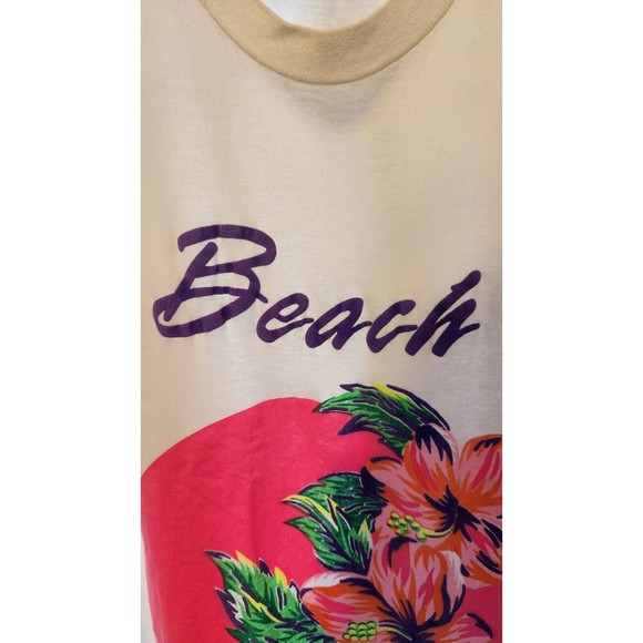 80s T-Shirt, Vintage Tshirt, Beach Equipment, California Turtle Bay, Tropical XL - Picture 3 of 6